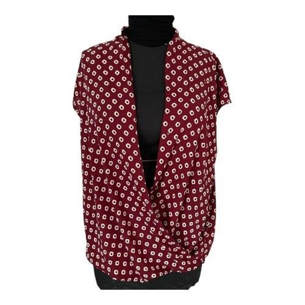 Pleione Silky Burgandy wrap top.XL